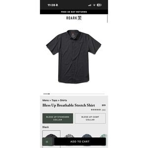 Roark Bless Up Breathable Stretch Shirt Performance Perforated Floral Print - L